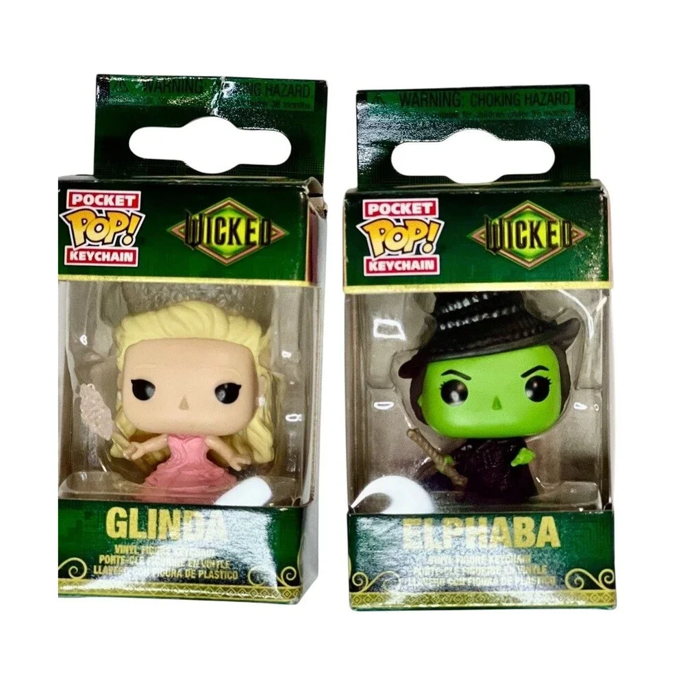 NEW Funko Pop Keychain Wicked Elphaba And Glinda Set  Fast Shippimg